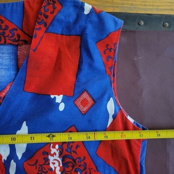 Vintage Handmade Cotton Wrap Front Mini Dress - Picture 10 of 15